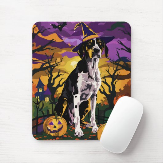 Treeing Walker Coonhound Halloween Witch Pumpkin Muismat (Met muis)