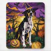 Treeing Walker Coonhound Halloween Witch Pumpkin Muismat (Voorkant)