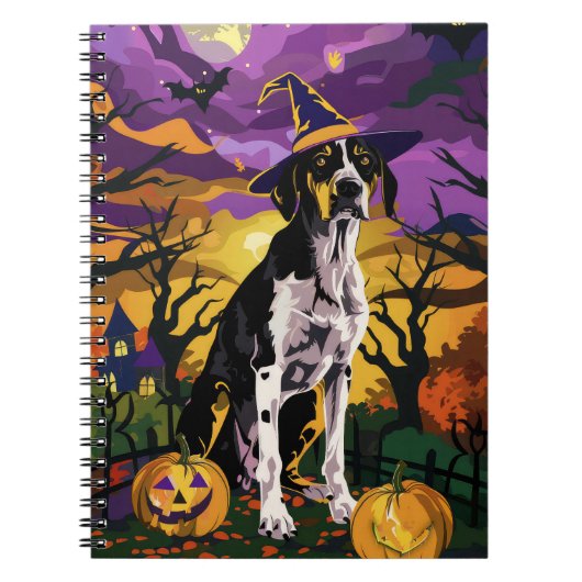 Treeing Walker Coonhound Halloween Witch Pumpkin Notitieboek (Voorkant)