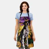 Treeing Walker Coonhound Halloween Witch Pumpkin Schort (Gedragen)