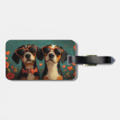 Treeing Walker Coonhound Hart Valentijnsdag Bagagelabel (Achterkant horizontaal)