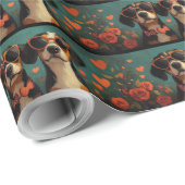 Treeing Walker Coonhound Hart Valentijnsdag Cadeaupapier (Rol Hoek)