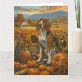 Treeing Walker Coonhound-hond Herfst Thanksgiving Kaart (Voorkant)