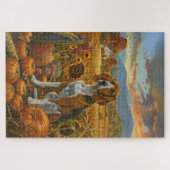 Treeing Walker Coonhound-hond Herfst Thanksgiving Legpuzzel (Horizontaal)