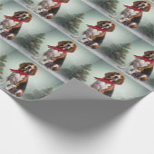 Treeing Walker Coonhound-hond in sneeuw Kerstmis Cadeaupapier (Hoek)