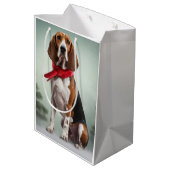 Treeing Walker Coonhound hond in Sneeuw Kerstmis Medium Cadeauzakje (Achterkant Gekanteld)