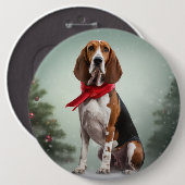 Treeing Walker Coonhound-hond in sneeuw Kerstmis Ronde Button 6,0 Cm (Voorkant /achterkant)