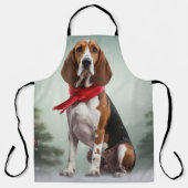 Treeing Walker Coonhound-hond in Sneeuw Kerstmis Schort (Voorkant)