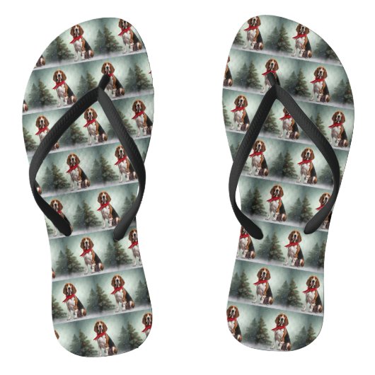 Treeing Walker Coonhound hond in Sneeuw Kerstmis Teenslippers (Voetbed)