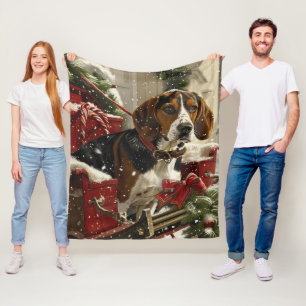 Treeing Walker Coonhound Hond Kerst Feestelijk Fleece Deken