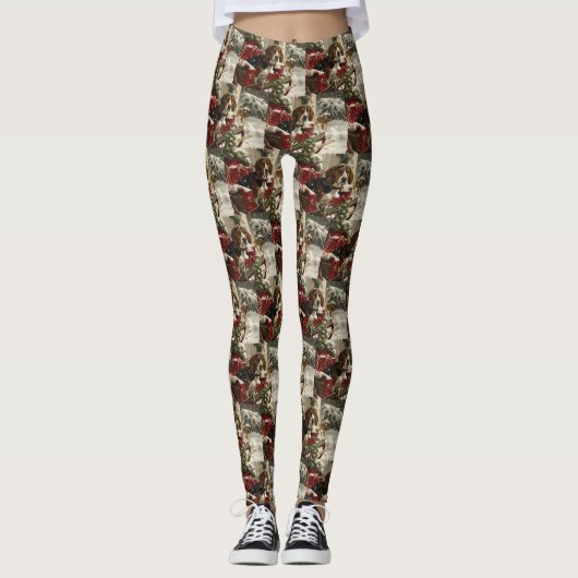 Treeing Walker Coonhound Hond Kerst Feestelijk Leggings (Voorkant)