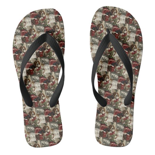 Treeing Walker Coonhound Hond Kerst Feestelijk Teenslippers (Voetbed)