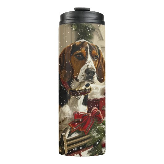 Treeing Walker Coonhound Hond Kerst Feestelijk Thermosbeker (Voorkant)