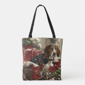 Treeing Walker Coonhound Hond Kerst Feestelijk Tote Bag (Achterkant)