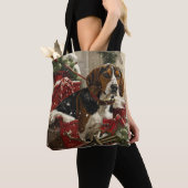 Treeing Walker Coonhound Hond Kerst Feestelijk Tote Bag (Dichtbij)
