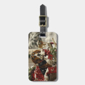 Treeing Walker Coonhound Hond Kerstfeest Bagagelabel (Voorkant verticaal)