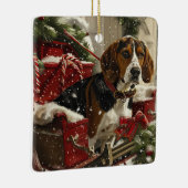 Treeing Walker Coonhound Hond Kerstfeest Keramisch Ornament (Rechts)