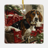 Treeing Walker Coonhound Hond Kerstfeest Keramisch Ornament (Voorkant)