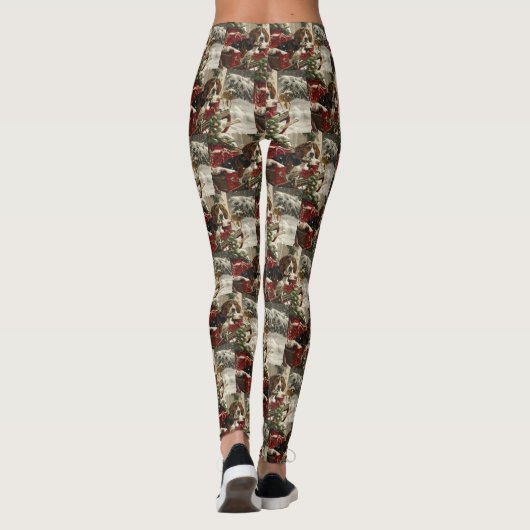 Treeing Walker Coonhound Hond Kerstfeest Leggings (Achterkant)