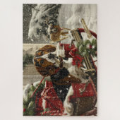 Treeing Walker Coonhound Hond Kerstfeest Legpuzzel (Verticaal)