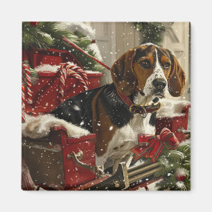 Treeing Walker Coonhound Hond Kerstfeest Magneet