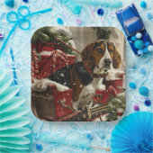 Treeing Walker Coonhound Hond Kerstfeest Papieren Bordje (Feest)