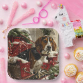 Treeing Walker Coonhound Hond Kerstfeest Papieren Bordje (Feest)