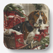 Treeing Walker Coonhound Hond Kerstfeest Papieren Bordje (Voorkant)