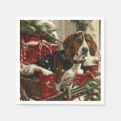 Treeing Walker Coonhound Hond Kerstfeest Servet (Voorkant)