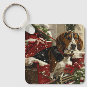 Treeing Walker Coonhound Hond Kerstfeest Sleutelhanger