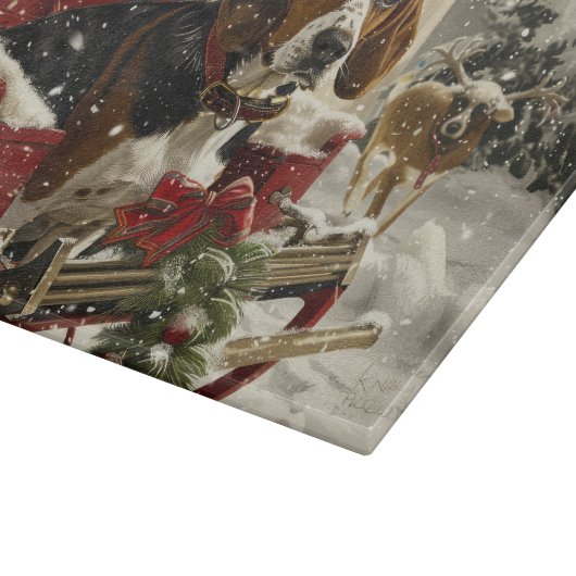 Treeing Walker Coonhound Hond Kerstfeest Snijplank (Hoek)