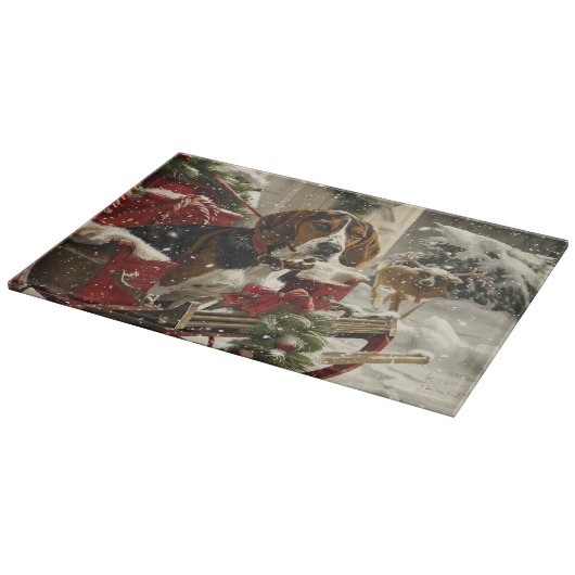 Treeing Walker Coonhound Hond Kerstfeest Snijplank (Hoek)