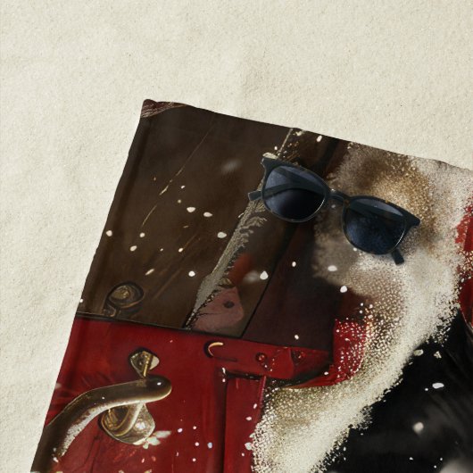 Treeing Walker Coonhound Hond Kerstfeest Strandlaken (In situ)