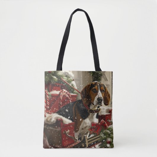 Treeing Walker Coonhound Hond Kerstfeest Tote Bag (Voorkant)