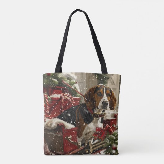 Treeing Walker Coonhound Hond Kerstfeest Tote Bag (Achterkant)