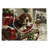 Treeing Walker Coonhound hond Kerstmis Festief Groot Cadeauzakje (Voorkant)