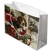 Treeing Walker Coonhound hond Kerstmis Festief Groot Cadeauzakje (Achterkant Gekanteld)
