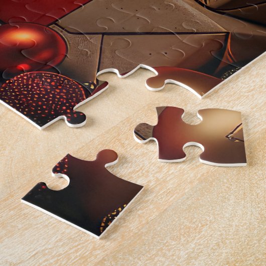 Treeing Walker Coonhound hond met kerstcadeaus Legpuzzel (Zijkant)