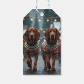 Treeing Walker Coonhound Honden Kerst Sneeuw  Cadeaulabel (Achterkant)
