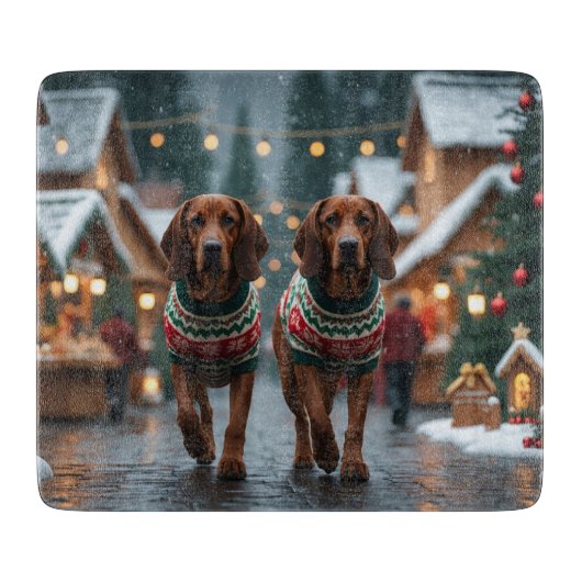 Treeing Walker Coonhound Honden Kerst Sneeuw Snijplank (Voorkant)