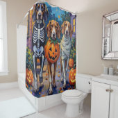 Treeing Walker Coonhound In Halloween Costumes Douchegordijn (In situ)