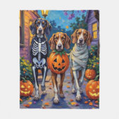 Treeing Walker Coonhound In Halloween Costumes Fleece Deken (Voorkant)