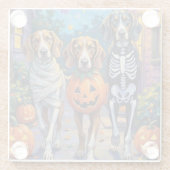 Treeing Walker Coonhound In Halloween Costumes Glazen Onderzetter (Achterkant)