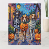 Treeing Walker Coonhound In Halloween Costumes Kaart (Voorkant)