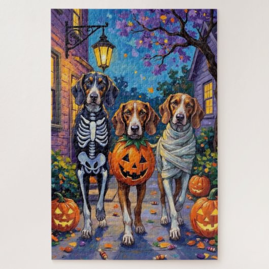 Treeing Walker Coonhound In Halloween Costumes Legpuzzel (Verticaal)