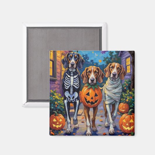 Treeing Walker Coonhound In Halloween Costumes Magneet (Voorkant / Achterkant)