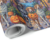 Treeing Walker Coonhound in Halloween-kostuums Cadeaupapier (Rol Hoek)