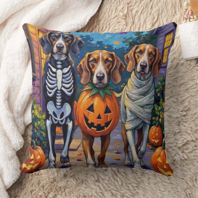 Treeing Walker Coonhound in Halloween-kostuums Kussen (Deken)