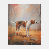 Treeing Walker Coonhound in herfstbladeren val Fleece Deken (Voorkant)