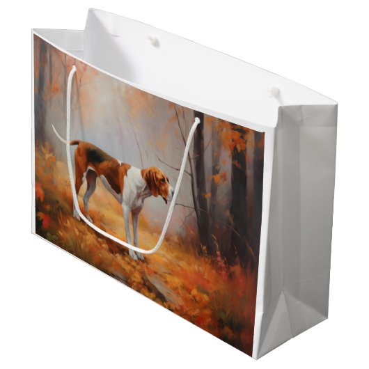 Treeing Walker Coonhound in herfstbladeren val Groot Cadeauzakje (Voorkant Gekanteld)